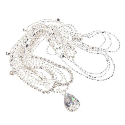 CTIRCHIU Boho Kopfschmuck Strasssteinen Damen Head Chain Haarschmuck Hochzeit Braut Schmuck Stilvolle Halskette mit Quaste für Frauen und Mädchen Einzigartiges Design für Festliche Anlässe von CTIRCHIU