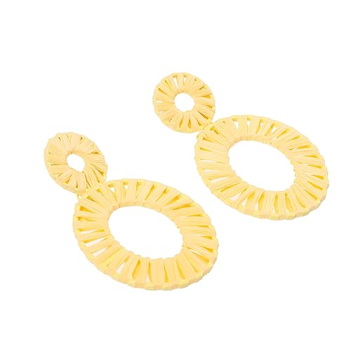 CTIRCHIU Boho Raffia Ohrringe für Damen Handgefertigte Hängende Rattan Ohrstecker Leichter Ethno Stil Schmuck für Hochzeit Festival Geburtstag und Sommerparty von CTIRCHIU