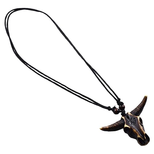 CTIRCHIU Boho Resin Halskette mit Kuhkopf Anhänger Unregelmäßige Form Böhmische Schmuckdekoration für Damen Auffällige Party Accessoire für Alltag Hochzeit Geburtstag von CTIRCHIU