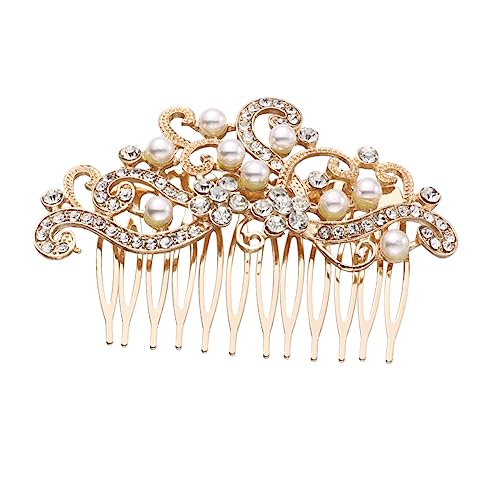 CTIRCHIU Braut Haarschmuck Mit Perlen Und Strass Elegantes Goldenes Haar-accessoire Für Hochzeiten Und Besondere Anlässe Zartes Kopfteil Für Damen Und Mädchen von CTIRCHIU