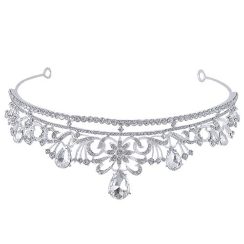 CTIRCHIU Krone Stirnband Mit Strasssteinen Für Hochzeit Geburtstag Abschlussball Party Theater Brautschmuck Festzugskrone Haarschmuck Für Damen Elegant Bequem von CTIRCHIU