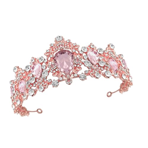 CTIRCHIU Brautkrone aus mit Funkelndem Schmuck Barockstil Goldfarben Geeignet für Hochzeit Verlobung und Kostümparty Stilvolles Brautaccessoire von CTIRCHIU
