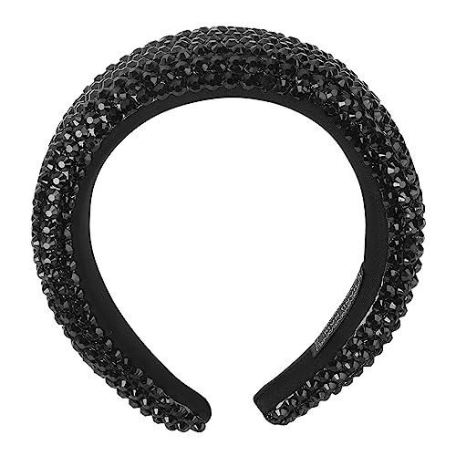CTIRCHIU Breites Damen Haarband mit Funkelnden Kristallen Barockdesign Gepolstert Weicher Milchseiden Stirnband für Hochzeit Brautschmuck Festliche Anlässe Rutschfest Langlebig von CTIRCHIU