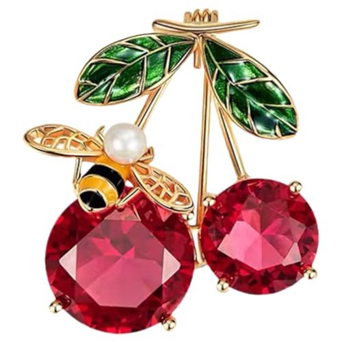 CTIRCHIU Kreative Brosche Pin Mit Süßem Kirschdesign Stilvolle Anstecknadel Für Damen Accessoire Für Bekleidung Taschen Und Pullover Leicht Und Tragbar Langlebig Und Farbecht von CTIRCHIU