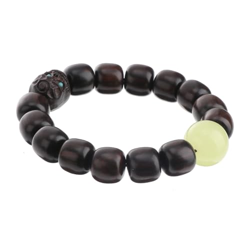 CTIRCHIU Buddhistische Holzarmbänder aus Schwarzem mit Fluoreszierenden Perlen Leichtes Handschmeichelndes Armband für Männer und Frauen Modisch Retro Angenehm zu Tragen Geeignet für von CTIRCHIU