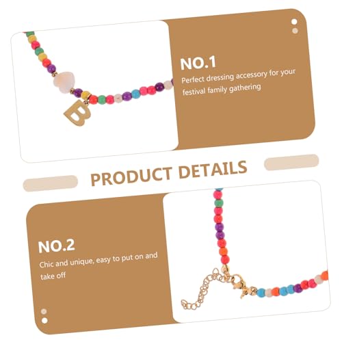 CTIRCHIU Bunte Buchstaben Halskette mit Anhänger Edelstahl Beaded Choker Kette für Damen und Teenager Modisches Schmuckaccessoire für Alltag Party und Festliche Anlässe von CTIRCHIU