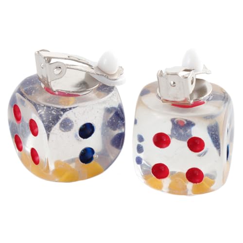 CTIRCHIU Bunte Würfel Ohrclips Würfel Ohrringe Cartoon Dice Accessory Ohrringe Scratch Resistant Leicht Ausziehbar Geschenkidee von CTIRCHIU