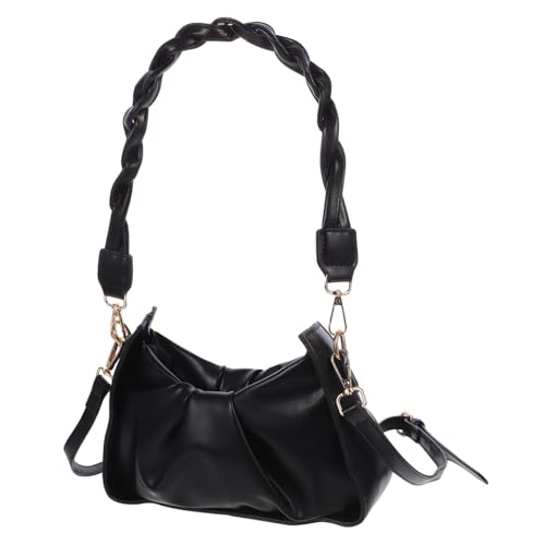 CTIRCHIU Damen Dumpling Bag aus PU Stoff Stilvolle Schwarze Umhängetasche mit Kettenriemen Modische Schultertasche für Arbeit Shopping und Alltag Vielseitig und Elegant von CTIRCHIU