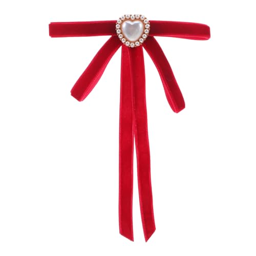 CTIRCHIU Damen Fliege Brosche mit Herz Perlen Design Vorgebundene Schleifenbrosche für Hochzeiten Partys Formelle Anlässe Elegantes Accessoire für Frauen von CTIRCHIU