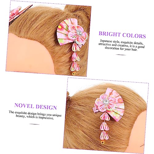 CTIRCHIU Damen Haarspange mit Glocke und Quaste Dekorativer Haarschmuck für Hochzeit Party Tanz Leichter Japanischer Fächer Stil Teiliges Geeignet für Fotografie und Cosplay von CTIRCHIU
