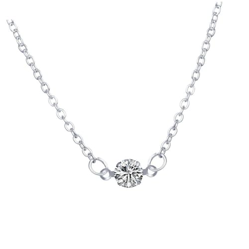 CTIRCHIU Damen Halskette Silber Vintage Choker mit Funkelnden Zirkonia Anhänger Einfache Clavicle Kette für Party Alltag und Besondere Anlässe Modisches Schmuckstück von CTIRCHIU