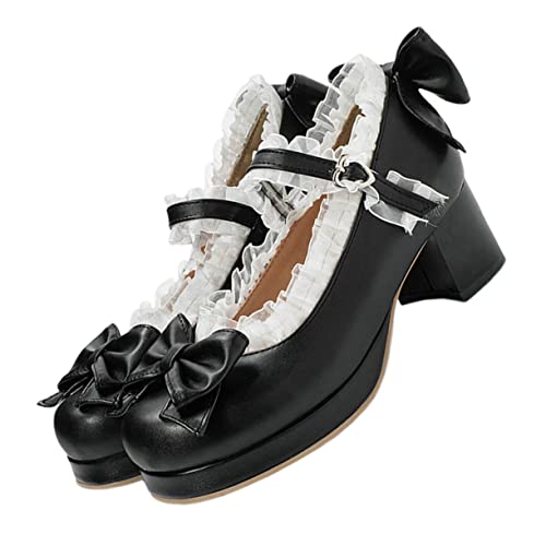 CTIRCHIU Damen High Heels mit Breitem Absatz rutschfest Edles Design für Frühling und Alltag Stilvolle Pumps in Schwarz Damenschuhe von CTIRCHIU