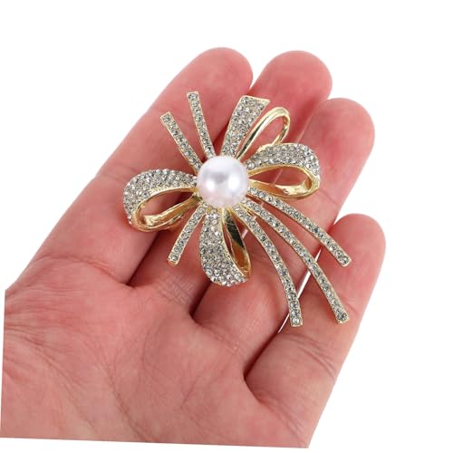 CTIRCHIU Damenbrosche mit Schleifen Design und Künstlichen Perlen Anstecknadel für Kleidung und Schals Stilvolle Schmuckverzierung für Festliche und Alltagsoutfits von CTIRCHIU