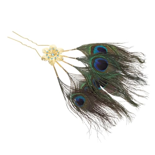 CTIRCHIU Dekorative Haarnadel Mit Pfauenfeder-design Für Frauen Hochzeits-haaraccessoire Festival Schmuck Traditioneller Ethno-stil Eleganter Haarschmuck von CTIRCHIU