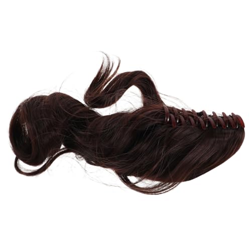 CTIRCHIU Pferdeschwanzverlängerung Mit Klammer Lockiger Stil in Dunkelbraun Haarverlängerung Zum Anklipsen Für Frauen Einfaches Styling Für Alltag Und Anlässe Synthetisches Material von CTIRCHIU