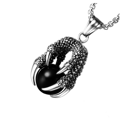 CTIRCHIU Drachen Klaue Anhänger Edelstahl Halskette Männliche Halskette Drachen Herren von CTIRCHIU