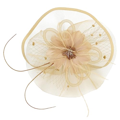 CTIRCHIU Eleganter Fascinator Haarreif mit Netz und Federn Vielseitig als Haarklammer oder Stirnband für Damen Stilvoller Kopfschmuck für Hochzeiten Teepartys Cocktail und von CTIRCHIU