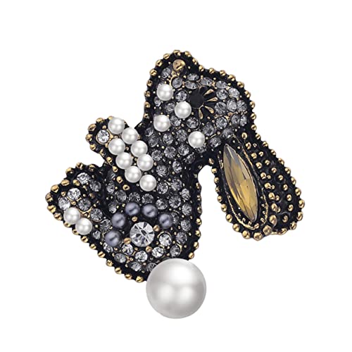 CTIRCHIU Niedliche Kaninchen Brosche Mit Perlen Und Kristallen Stilvolle Anstecknadel Für Kleidung Taschen Und Jacken Vielseitiger Schmuck Für Frauen Und Mädchen von CTIRCHIU