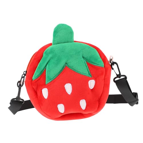 CTIRCHIU Erdbeer Plüschtasche Farbige Umhängetasche Strapazierfähigem Material Leicht und Handlich Modisches Cartoon Design für Mädchen für Täglichen Gebrauch von CTIRCHIU