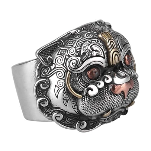 CTIRCHIU Ethnischer Kupferring Pi Yao Schmuckring für Damen und Herren Schutzamulett für Wohlstand und Gesundheit Langlebiger Deko Ring mit Detailreicher Verarbeitung Modisches Accessoire von CTIRCHIU