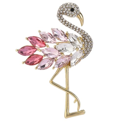 CTIRCHIU Strass Flamingo Brosche Für Frauen Glitzer Anstecknadel Tierbrosche Elegantes Design Für Kleidung Und Rucksäcke Geschenkidee Für Damen von CTIRCHIU