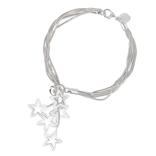CTIRCHIU Fünffädiges Hängendes Sternarmband Paararmbänder Inspirierender Armreif Inspirierendes Armband Fünfreihige Kette Mit Fünf Armbändern Inspirierende Handkette Kupfer/Silber von CTIRCHIU