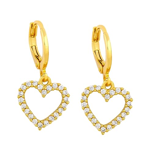 CTIRCHIU Funkelnde Herzohrringe mit Strassbesatz Damen Ohrschmuck Elegant für Alltag Festival Frauen Mädchen von CTIRCHIU