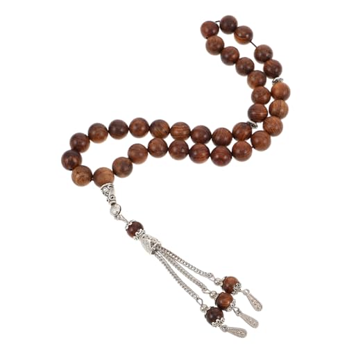 CTIRCHIU Holzarmband Gebetsperlen Handgefertigt Islamischer Rosenkranz Meditationsperlen Aus Natürlichem Material Mit Großen Perlen Für Gebet Und Meditation Design Im Nahen Osten von CTIRCHIU