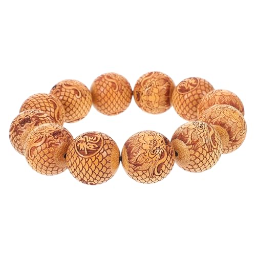 CTIRCHIU Buddhistische Gebetsperlen Armband Sandelholz Elastisches Holzperlenarmband für Männer und Frauen Dekoratives Handarmband für Hochzeit Geburtstag und Alltag von CTIRCHIU