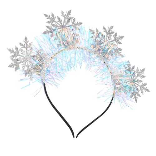 CTIRCHIU Glitzerndes Schneeflocken Haarband für Frauen Weihnachtlicher Kopfschmuck Leichtes Langlebiges Stirnband mit Silber Pinken Schneeflocken Festliches Accessoire für Weihnachtsfeiern von CTIRCHIU