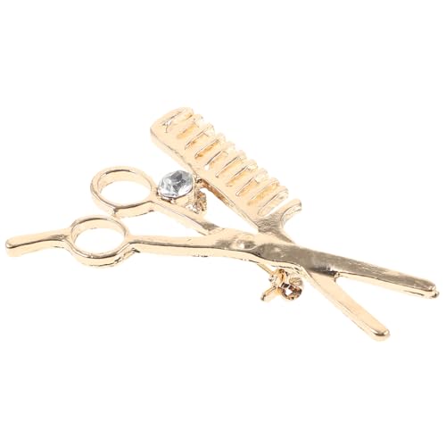 CTIRCHIU Goldfarbene Friseurschere Broschen Pin aus Robustem Zinklegierung Dekorative Anstecknadel für Anzüge und Kleidung Modisches Accessoire für Friseure und Stilbewusste Individuelles von CTIRCHIU