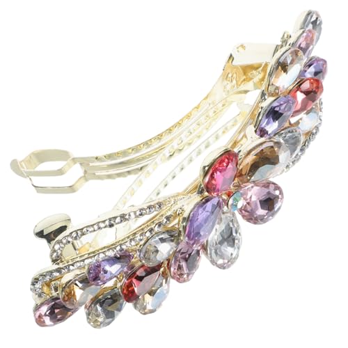 CTIRCHIU Großer Bunter Strass Haarclip Damen Eleganter Rutschfester Haarschmuck für Vielseitige Frisuren Stilvoller Haarklammer für Hochzeit Party und Alltag von CTIRCHIU