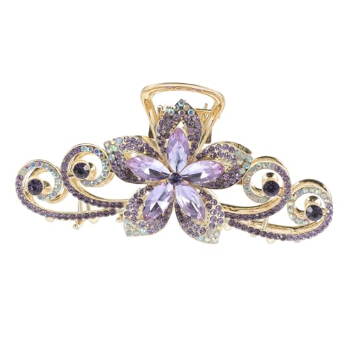 CTIRCHIU Großer Haarclip mit Strass und Blumenmotiv Robuster Haarklammer für Damen Vielseitiger Haarschmuck für Alltag und Besondere Anlässe Sicherer für Dickes und Design von CTIRCHIU
