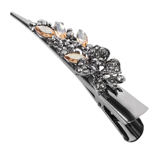 CTIRCHIU Haarspange für Damen Strass Haarnadel im Retro Stil Große Blumen Haarspange für Abschlussball und Besondere Anlässe Haarschmuck Accessoire Champagnerfarbe von CTIRCHIU