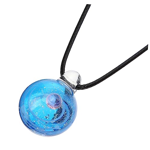 CTIRCHIU Halskette Damen Resin Anhänger Kugel Design Hautfreundlich Leicht Einzigartiger Schmuck für Frauen Geschenkidee Verstellbare Weltraum Kette von CTIRCHIU