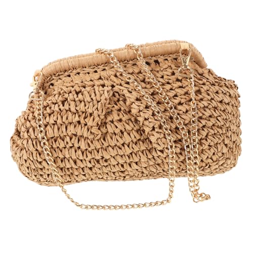 CTIRCHIU Handgewebte Damen Crossbody Bag aus Robustem Material Vielseitig Einsetzbar als Strand Einkaufs Umhängetasche Modisch chic in Khaki für Reisen und Alltag von CTIRCHIU