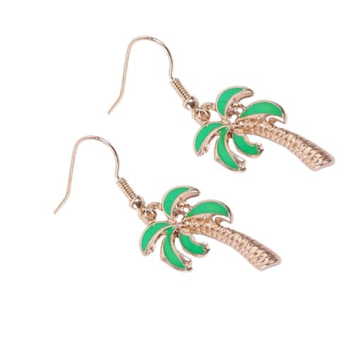 CTIRCHIU Hawaiianische Ohrhänger Damen Tropfenform Kokosnussbaum Design Legierung Langlebig Modisch für Party Alltag Schmuck Geschenkidee von CTIRCHIU