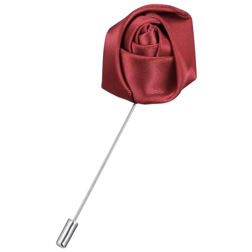 CTIRCHIU Weinrote Herren Krawattennadel Mit Blume Handgefertigte Brosche Reversnadel Oder Knopflochblume Geeignet von CTIRCHIU
