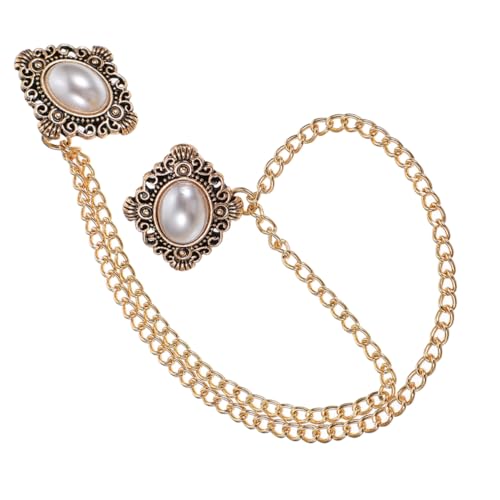 CTIRCHIU Herren Brosche mit Kette Retro Design Modisches Accessoire für Anzüge Pullover und Schals Vielseitige Anstecknadel für Formelle und Anlässe Goldene Brosche von CTIRCHIU