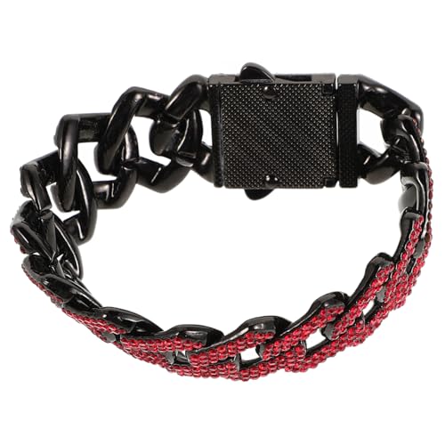 CTIRCHIU Kubanisches Gliederarmband für Männer 20mm Diamantförmig Hip Hop Schmuck Rot für Besondere Anlässe von CTIRCHIU