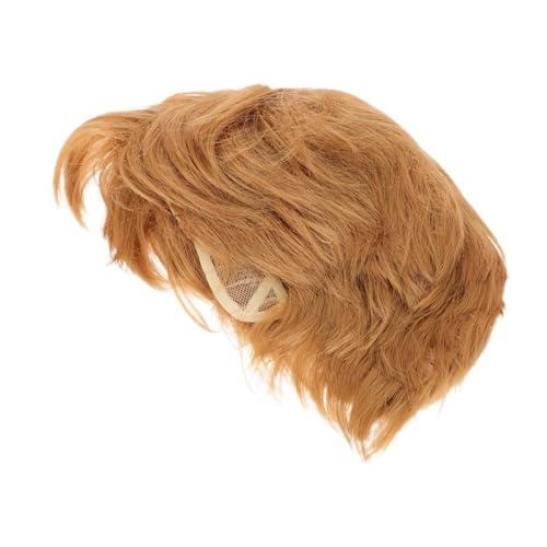 CTIRCHIU Herren Perücke Kurz Goldene Synthetische Fasern Atmungsaktiv Komfortabel Für Kostüm Cosplay Party Verkleidung Männer Lustige Frisur von CTIRCHIU