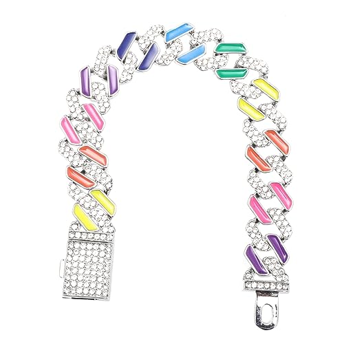CTIRCHIU Modisches Regenbogen Strassarmband für Männer Elegantes Hip Hop Herrenarmband Glänzender Handgelenkschmuck für Besondere Anlässe von CTIRCHIU