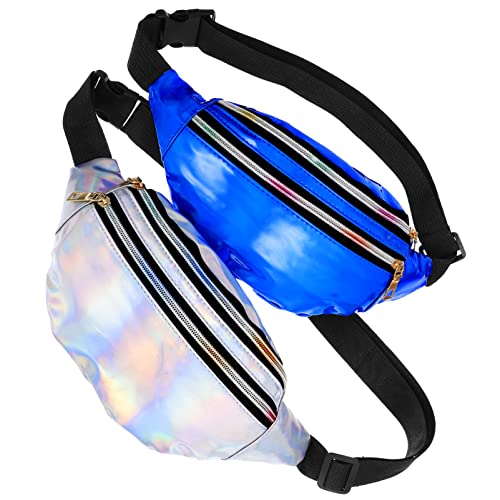 CTIRCHIU Holografische Gürteltasche für Damen und Herren Verstellbare Hüfttasche PU Material für Partys Festivals Reisen Laufen und Wandern von CTIRCHIU