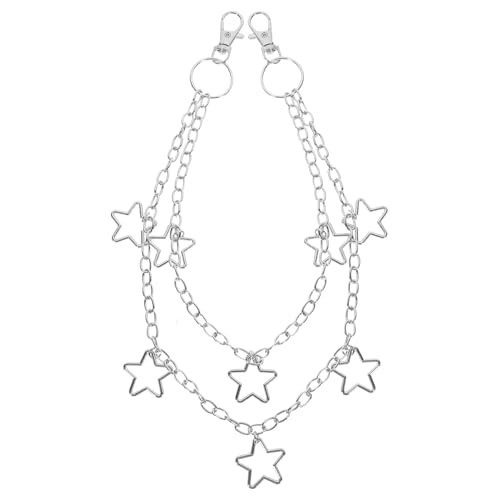 CTIRCHIU Hosenkette Damen Herren Doppelschichtige Jeanskette mit Sternanhänger Dekorative Geldbörse Kette für Looks Robuste und Langlebige Modeschmuck Accessoires von CTIRCHIU