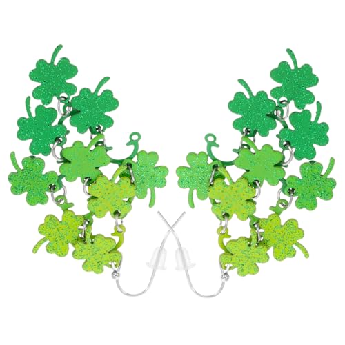 CTIRCHIU Irische St Patrick's Day Ohrringe Damen Kleeblatt Ohrhänger Grün Dangle Schmuck Festival Accessoires Komfortabel Robust Geschenkidee von CTIRCHIU