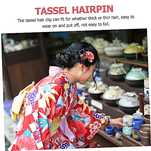 CTIRCHIU Japanischer Haarschmuck Haarklammer mit Quaste und Fächer Stoffmaterial Langlebig für Damen und Teenager Traditioneller Stil Geeignet für Hochzeitsfrisuren und Outfits Rot CTIRCHIU Japanischer Haarschmuck Haarklammer mit Quaste und Fächer Stoffmaterial Langlebig für Damen und Teenager Traditioneller Stil Geeignet für Hochzeitsfrisuren und Outfits Rot von CTIRCHIU