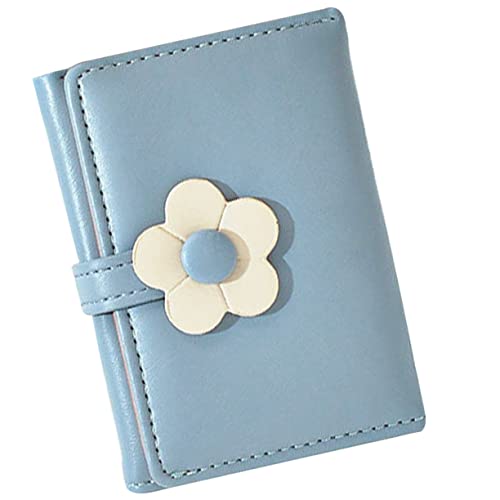 CTIRCHIU Klassische Pu Geldbörse Für Frauen Blauer Dreifach Gefalteter Kartenhalter Mit Blumenmuster Praktisches Und Stylisches Portemonnaie Für Alltag von CTIRCHIU