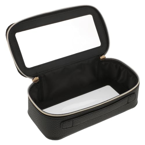 CTIRCHIU Reise Make Up Tasche Transparent mit Reißverschluss PVC und PU Kompakter Bürstenhalter und Toilettenartikel Organizer für Frauen Große Kapazität für Reisen und Alltag von CTIRCHIU