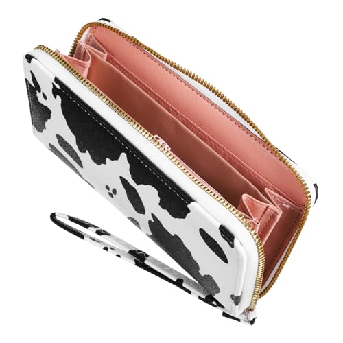 CTIRCHIU Kleine Damen Geldbörse mit Kuhdruck Tragbare PU Clutch Kompakte RFID Geldbörse für Reisen Mehrere Fächer Stilvolle Brieftasche für Damen von CTIRCHIU