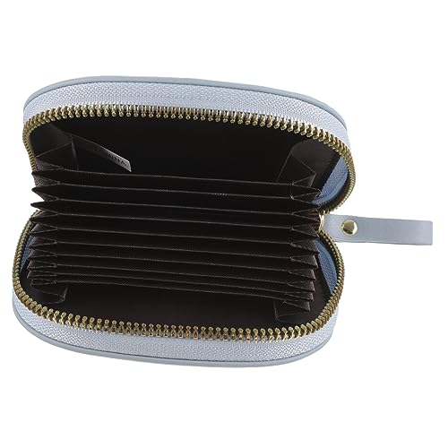 CTIRCHIU Kleine Geldbörse Damen mit Reißverschluss PU und Metall Multi Kartenfächer Clutch für Reisen und Alltag Blau von CTIRCHIU